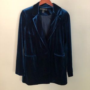 Dark blue velvet blazer